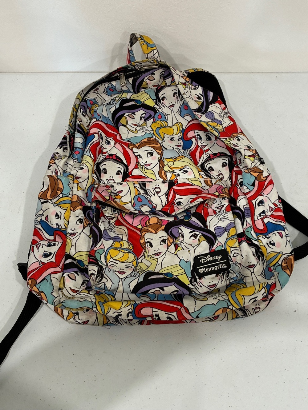 Disney x Loungefly Princess Face All-Over Print Canvas Backpack